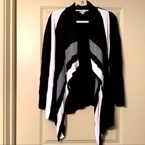 Avenue Striped Draped Cardigan
